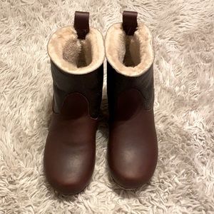 No.6 shearling clog boots, size 38.